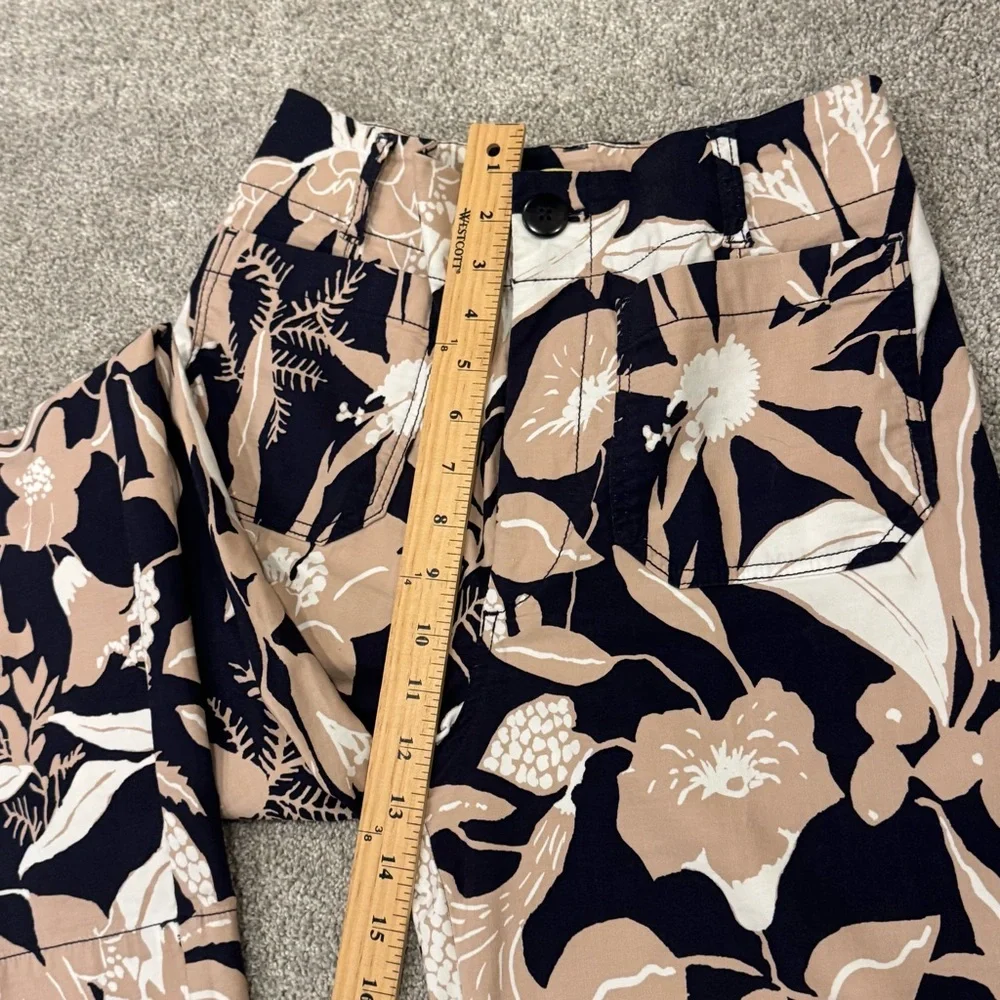 Anthropologie Maeve Colette Jo Faulkner Wide-Leg Cropped Floral Navy Pant 27 - Picture 9 of 11